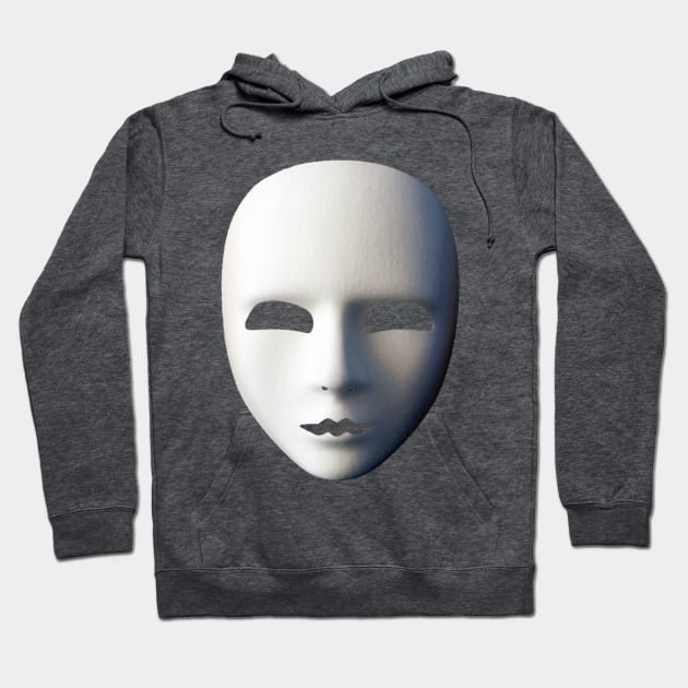 White Volto Grezzo Venetian Masquerade Mask Hoodie by TJWDraws